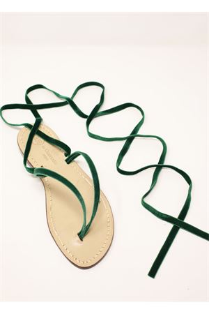 Green velvet slave sandals Da Costanzo | SCHIAVAVELLUTOVERDESUOLANAT